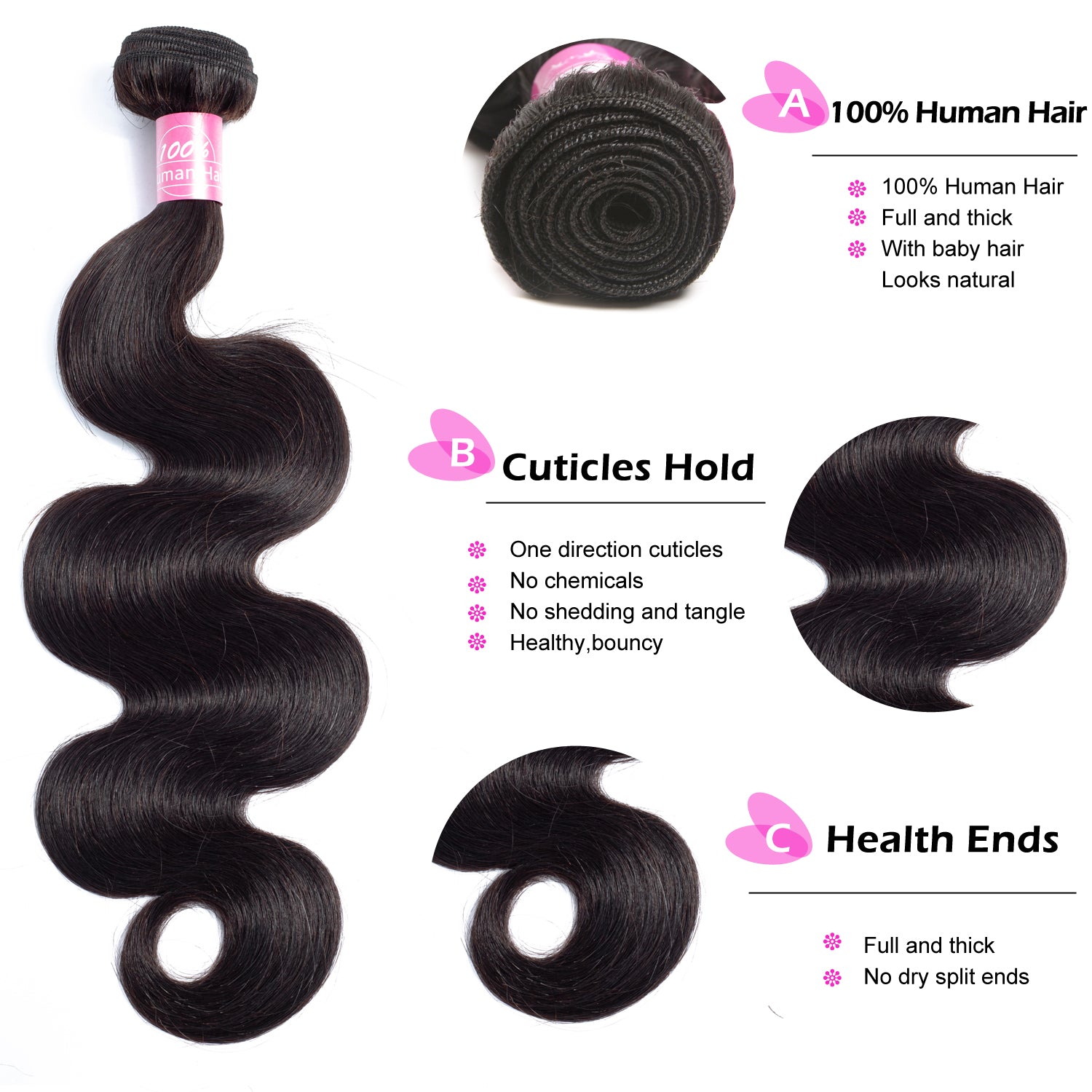 Body Wave Bundles Human Hair Unprocessed Brazilian Virgin Hair 3 Bundles
