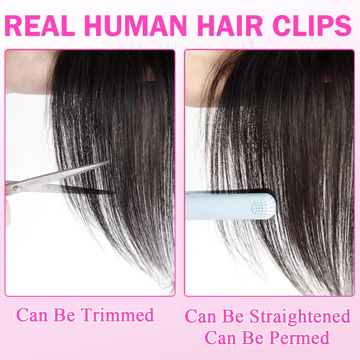 Hair Toppers for Women Real Human Hair 3D Cover Human Topper with Bangs Wispy Bangs