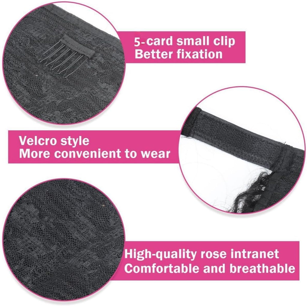 Body Wave Ponytail InvisiFit Strap Cap With Clip In 100% Human Hair