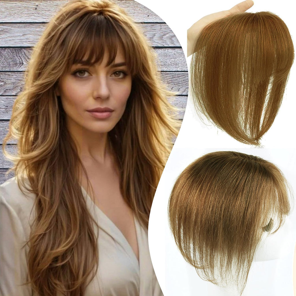 Hair Toppers for Women Real Human Hair 3D Cover Human Topper with Bangs Wispy Bangs